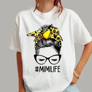 Softball Mimi Shirt,Softball Mimi T-Shirt, Mimi Life Shirt, Game Day Shirt, Messy Bun Shirt, Mothers Day Gifts For Mimi