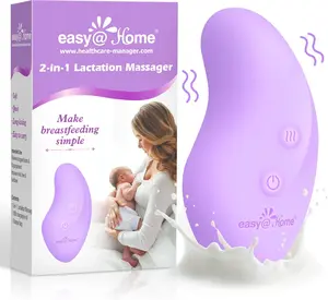 Easy@Home 2-in-1 Lactation Massager with Heat & Vibration for Breastfeeding Comfort - Gentle Nursing Support, Waterproof IPX7, Travel-Friendly Design