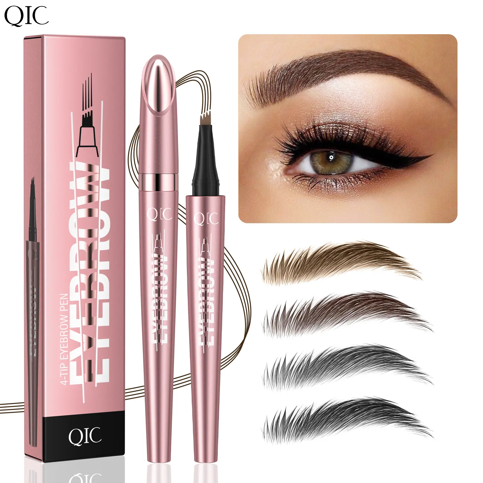 Waterproof Micro-Fork Eyebrow Pencil, Long-Lasting Brow Pen for Natural Hair-Like Strokes, Smudge-Proof Makeup Tool for Daily Use & Soft Glam Cosmetic