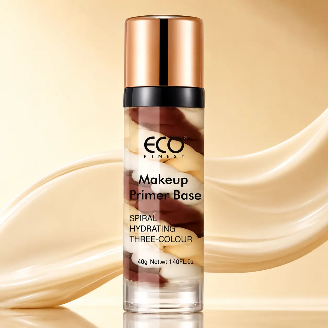ECO Finest 3-in-1 Face Primer SPF 50+ - Moisturizing and Waterproof UV Makeup Base with Oil Control for a Smooth Radiant Finish, Skin Tone Correcting Cream, 40g, Foundation, Flawless, Dewy, Cosmetic