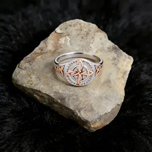 Witchy Jewelry - Witches Knot Ring. Featuring a silver knot design with electroplated rose gold accents, this witches protection knot ring is here to guard your loved ones. A perfect vintage jewelry gift for girls. magic witchtok jewerly pagan jewelry