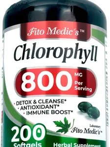 FITO MEDIC'S Lab - Chlorophyll - Pure - 800 mg per Serving- 200 Softgels - Chlorophyll Capsules -Detox Cleanse, Greens Supplements- Chlorophyll Pills - Ultra high Absorption.