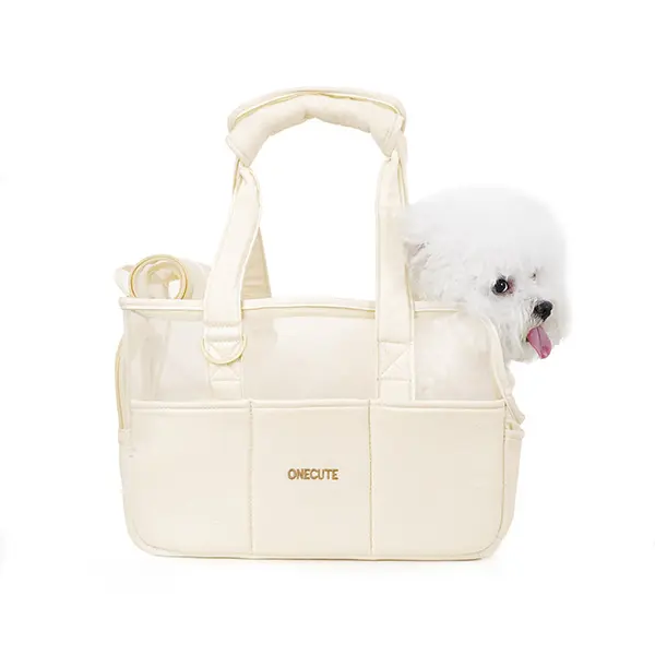 Portable Pet Carrier Bag for Small Dogs Cats Rabbit, Soft Sided Travel Puppy Cat Bag with Large Pockets, Collapsible Lightweight Pet Purse