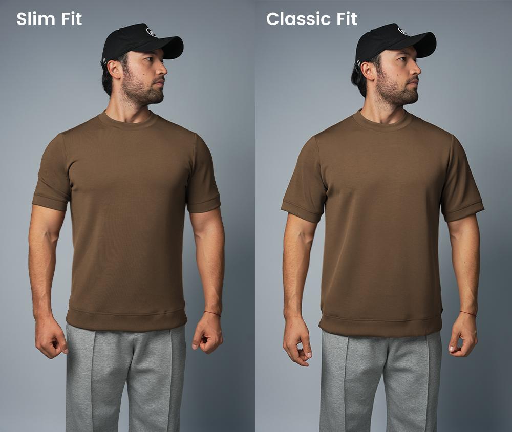 Fioboc Men's Modal Crewneck T-Shirt - Slim Fit Top for Business Casual and Sports