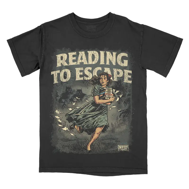 Reading To Escape Comfort Colors Unisex T-shirt Gothic Alternative Fashion Booktok Smut Reader Top Tshirt Streetwear Short sleeve Printed Cotton Alt Goth