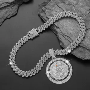 Hip Hop Rotating Pendant Necklace for Men Cuban Link Chain Personalized Spinning Gift Trending Hip Hop Accessories Rotation Pendant