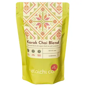 Elaichi Co. Organic Karak Chai Blend Loose Leaf with Black Tea & Cardamom 140g 16 Servings Milk Chai Beverage