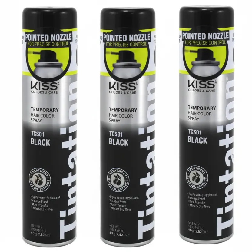 3 Pack Temporary Hair Color Spray, Wash-Out Formula for Instant Hair Touch Up for Roots & Highlights, Includes Black, Blonde & Silver for All Types