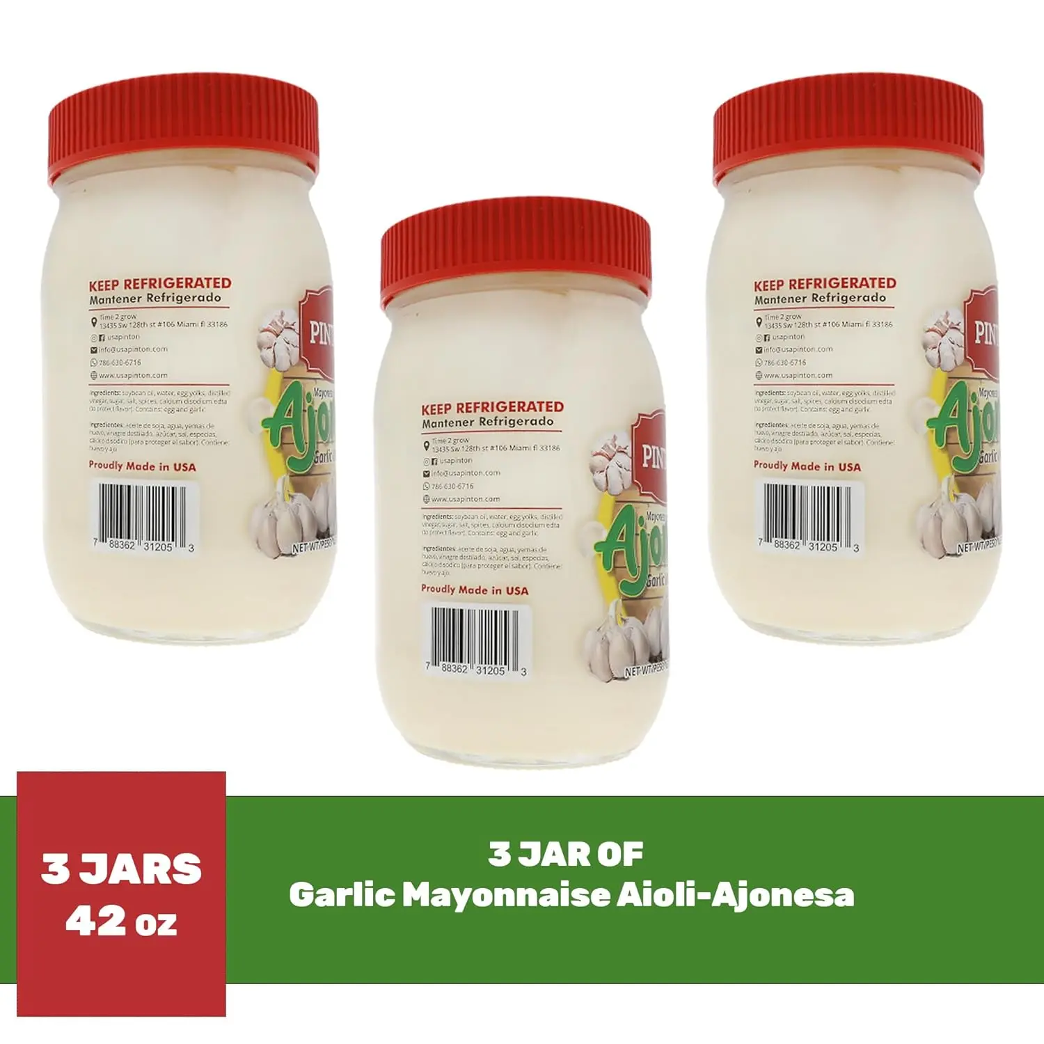 Pintón Ajonesa Garlic Aioli Mayo – Rich and Creamy Flavor Spread (PACK3)