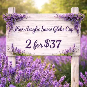 2 for 37 16oz acrylic snow globe cups
