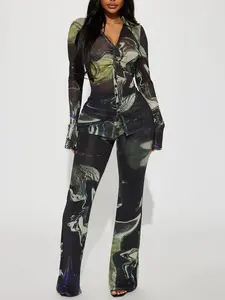 Gisella Pant Set - Black/combo