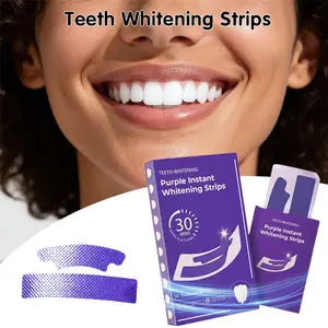 Teeth Whitening Strips Purple Colour Corrector for Brighter Teeth SP-6H Hydroxyapatite Toothpaste Free 14 Pairs Oral Care Pack