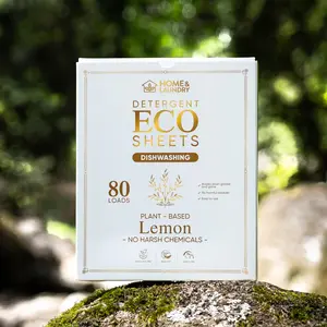 Dishwashing Eco Sheets - 80 Sheets - Lemon Scented Grease Cutting Grease Remover