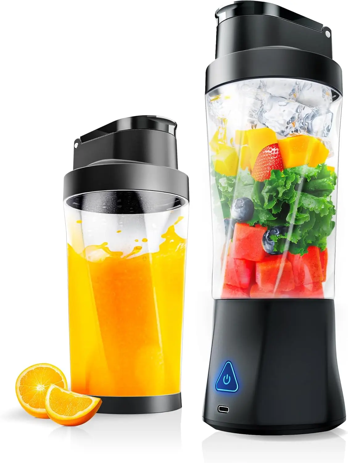 Portable Blender for Shakes and Smoothies, 24oz Mini Juicer Cup with 6 Blades, USB-C Rechargeable Personal Blender for Travel & Gym, BPA-Free, Leak-Proof, Self-Cleaning