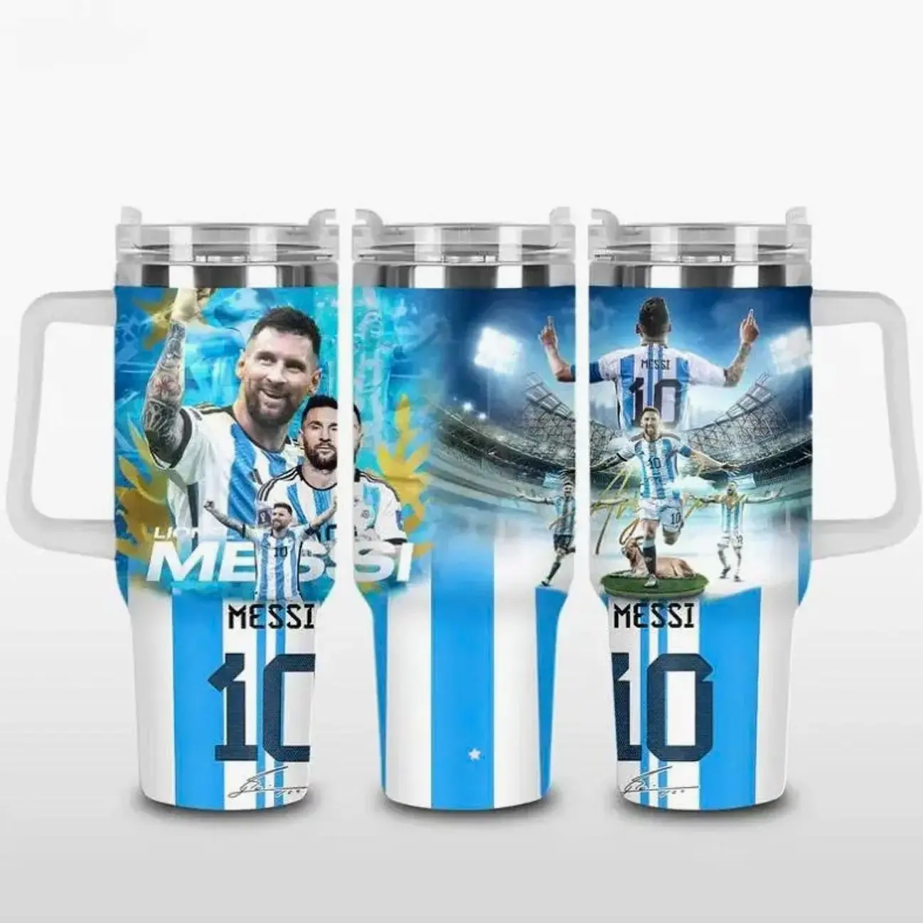 Soccer Champion Tumbler with Handle, 40oz Insulated Sports Mug Gift