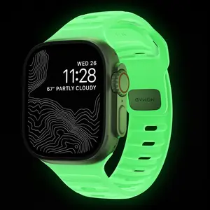 NOMAD Aesthetic Glow Sport Smart Watch Strap, Wearable Accessory for 46-49mm Smart Watches, Waterproof FKM Rubber with Aluminium Components