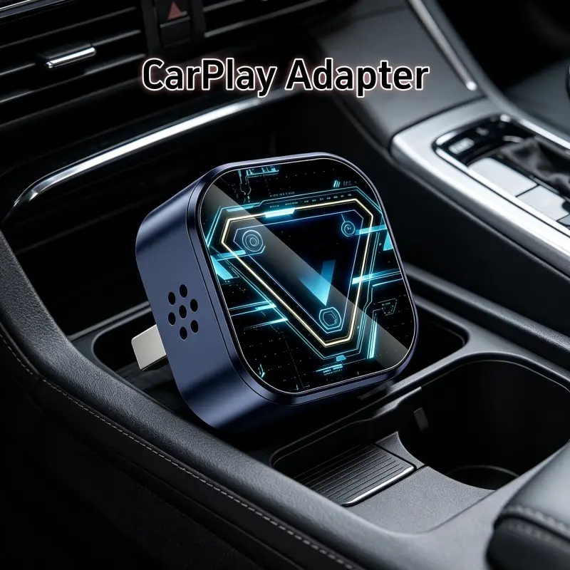 2026 Upgraded Wireless CarPlay Adapter, a 4-in-1 wireless CarPlay adapter for Android and iPhone supports CarPlay, screen mirroring, AirPlay mirroring, and Android mirroring; plug and play