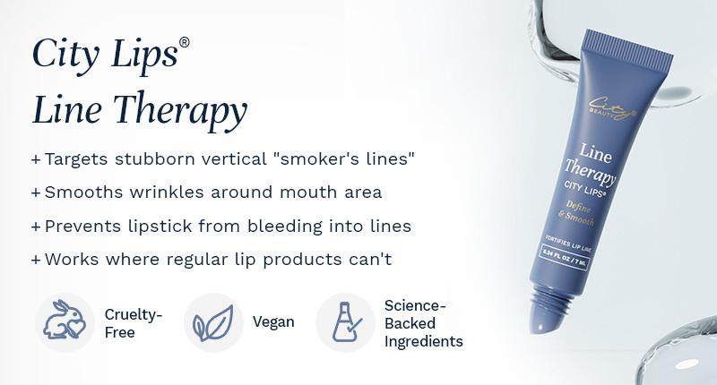City Beauty City Lips Line Therapy – Lip Line Smoothing Cream for Vertical Wrinkles, Lipstick Lines & Fine Lines | Copper Peptides, Ceramides & Hydrating Complex for a Defined, Healthier-Looking Lip Contour