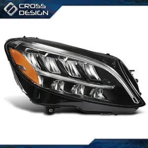 CROSSDESIGN LED Headlight Fit For 2019-2021 Mercedes-Benz C300 C43 W205 Right Passenger Side