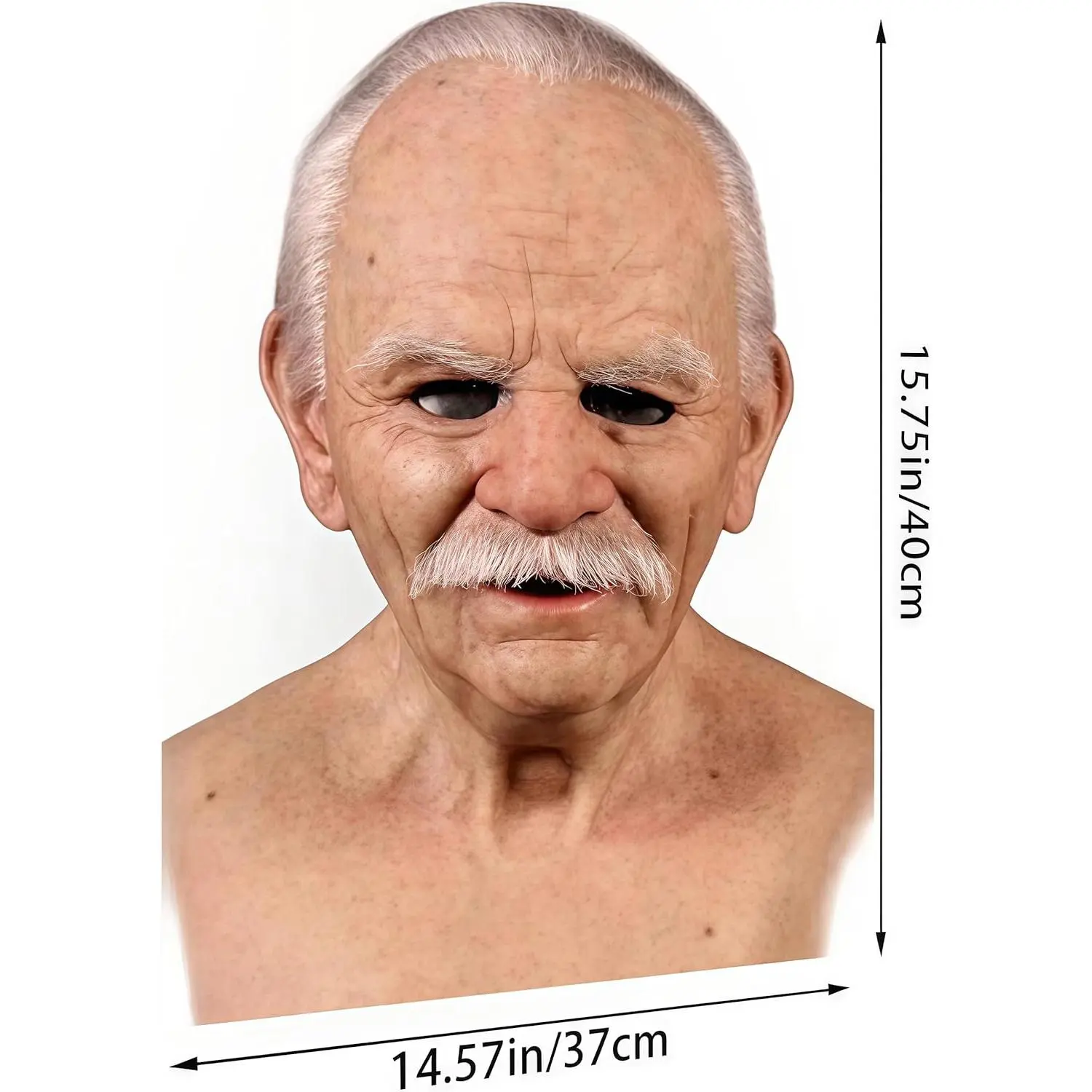 Latex Old Man Mask Halloween Realistic Human Full Head Mask for Halloween Carnival Costume Party