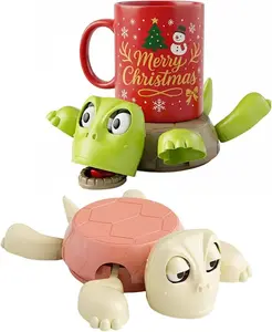 Cute 3D Printed Turtle Design Cup Holder Coaster in Pink Light Green & Gold Creative Animal Decor for Home Office Unique Gift for Turtle Lovers Fun Liftable Limbs Expression arc trainer camping accessories