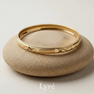 Aria Moroccan Laser Cut Gold Bangle | BNG008