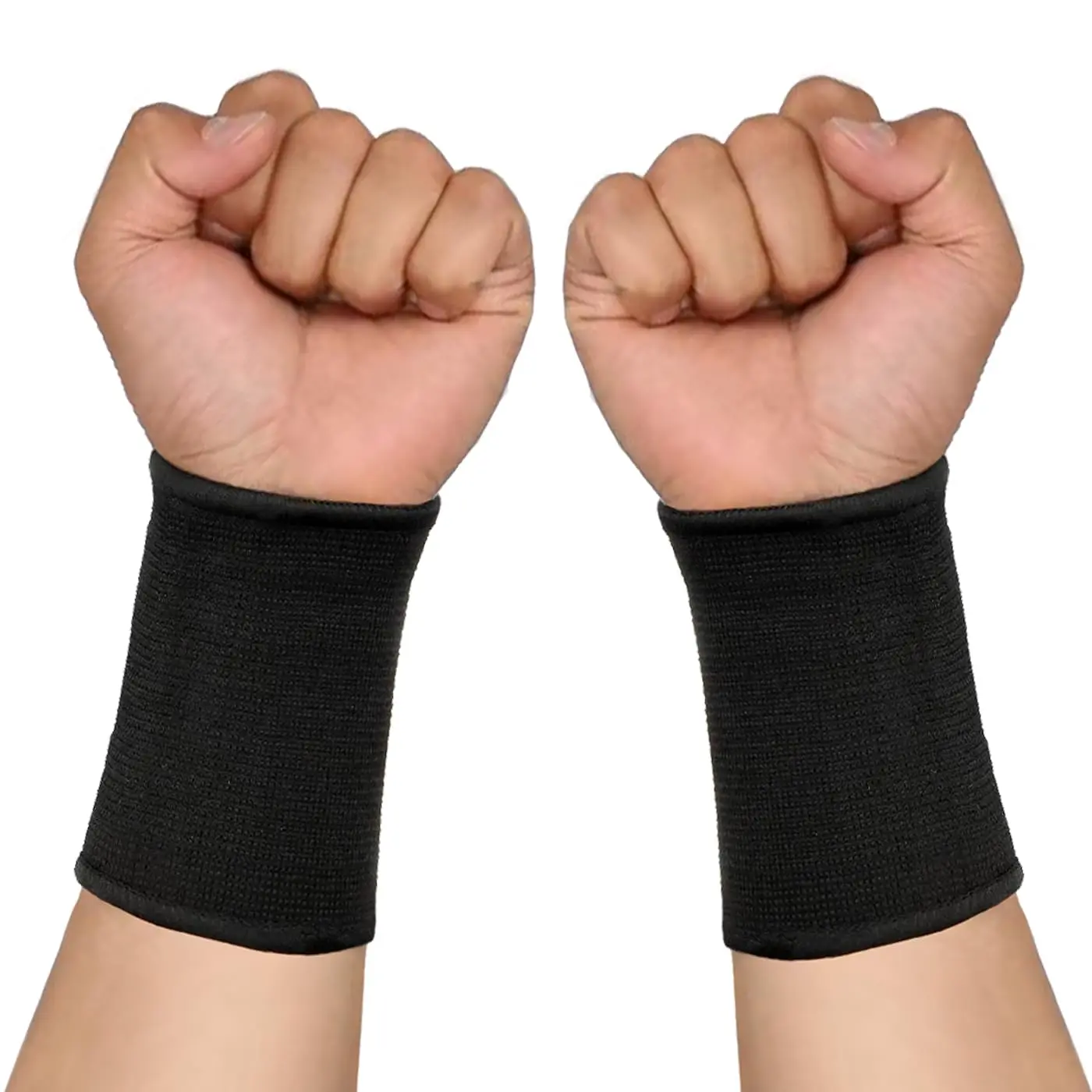 Wrist Compression Sleeve, Elastic Wrist Support Sleeve Wrist Braces, Carpal Tunnel Support Sleeve, for Women and Men Sport Fitness Workout (1, Black)