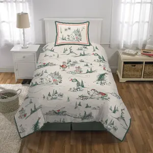 The Grinch Twin Size Holiday Quilt Blanket