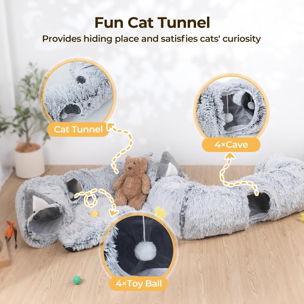 Large Cat Tunnel Bed, Cat Play Tunnel for Small Medium Large Cats Large Cat Tunnel Bed, Cat Play Tunnel for Small Medium Large Cats