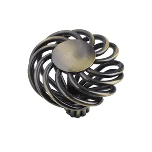 Utopia Alley HW321PLAB021 Aire Round Swirl Cabinet Ring Pull Knob - Decorative Cabinet Drop Pull Knobs for Cabinets and Drawers - Vintage Cabinet Hardware - Metal Drawer Pull Knobs 1.8"
