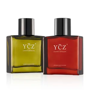 YCZ Iconic Duo: Fruity Chypre x Spicy Oriental Perfume Set - Crimson Oud Cologne Eau De Parfum (Spicy Oriental) & Amber Glow Cologne Eau De Parfum (Fruity-Floral)