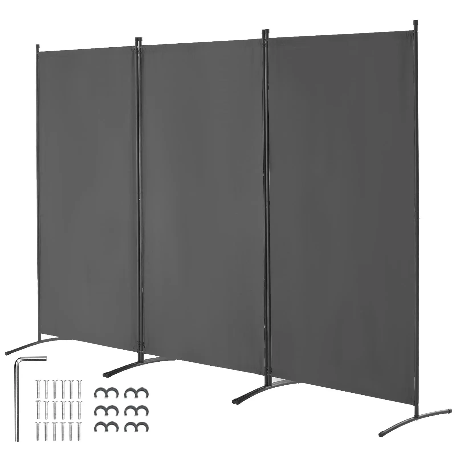 【SummerFinds】VEVOR Room Divider, 3 Panel Room Divider, Folding Privacy Screen and Portable Partition Divider for Room Separation, Freestanding Room Partitions for Office, Bedroom, Study, Grey