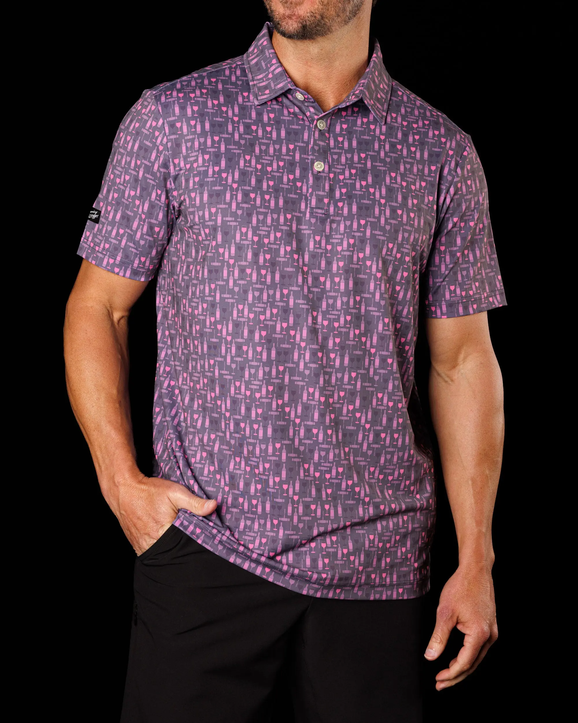 His & Hers Matching Polo Set, Breathable Spandex Blend Performance Shirts with Novelty Print, Moisture Wicking & UPF 40 Sun Protection