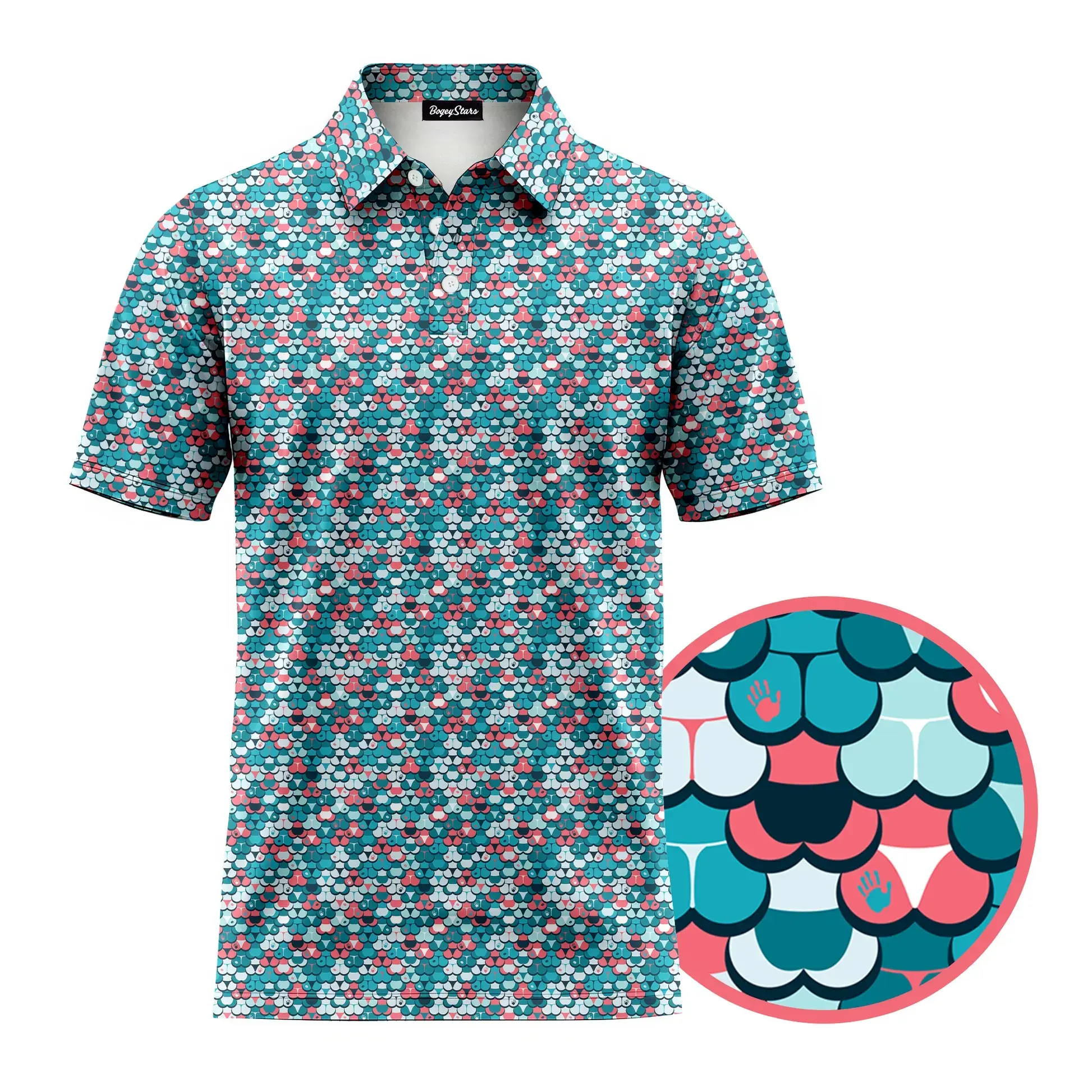 Funny Junk in the Trunk Pattern Polo Shirt for Men, American Humor Golf Polo, Breathable Short Sleeve Casual Top