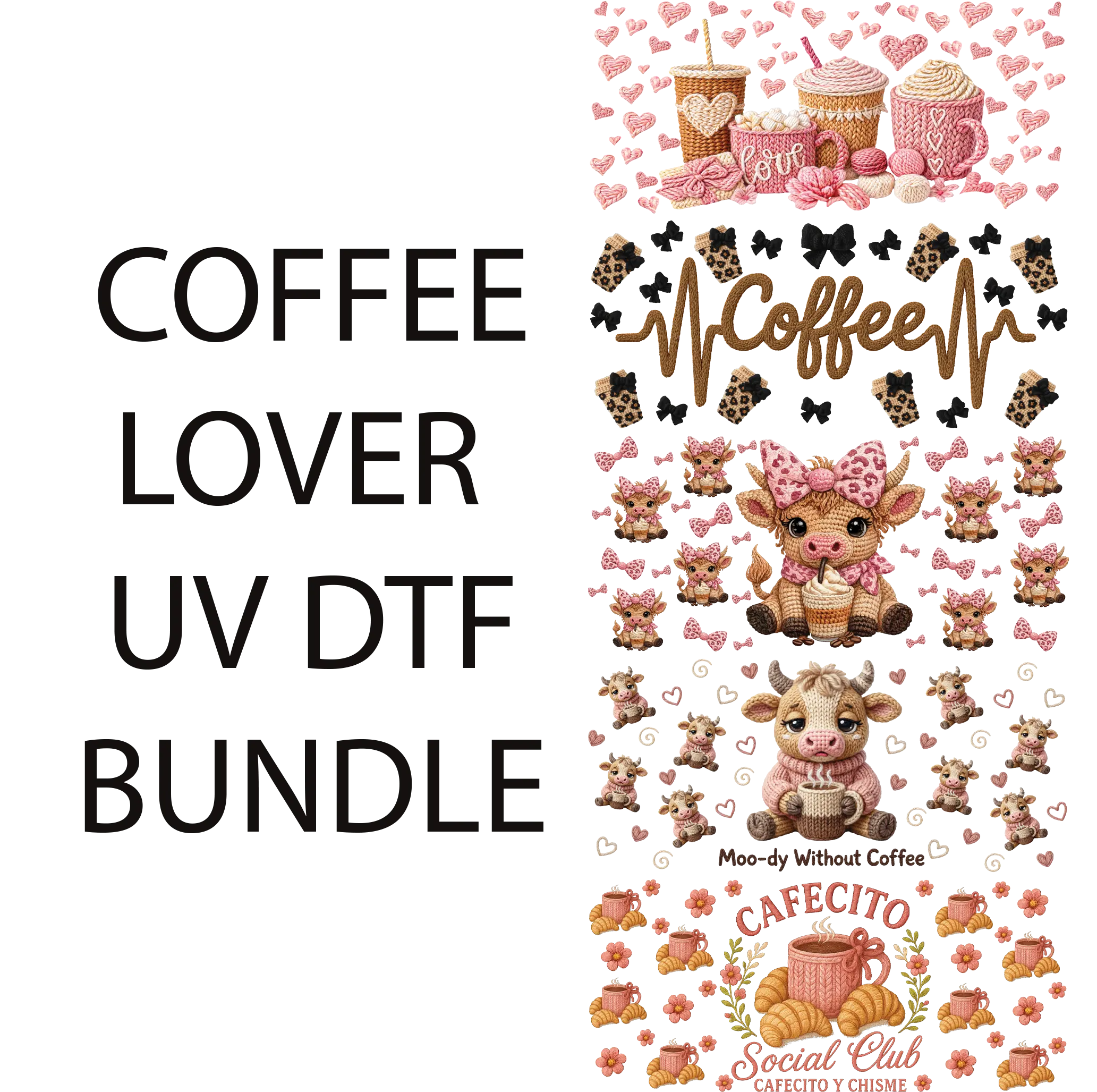 coffee lover uv dtf bundle for cup making