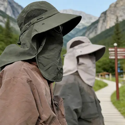 Spring/Summer Fisherman's Hat Detachable Outdoor Fishing Face Covering Neck Protection Sun Hat