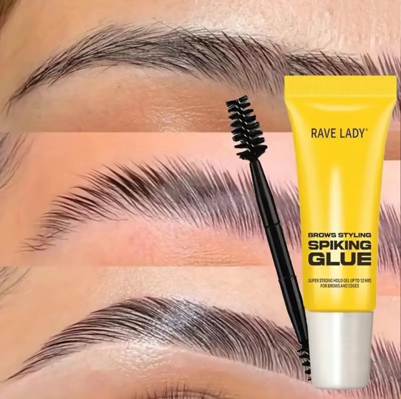 3PCS Transparent waterproof eyebrow styling gel with brush - long-lasting hold, suitable for all eyebrow types, clear brow shape, lightweight formula, a daily makeup essential,back to school