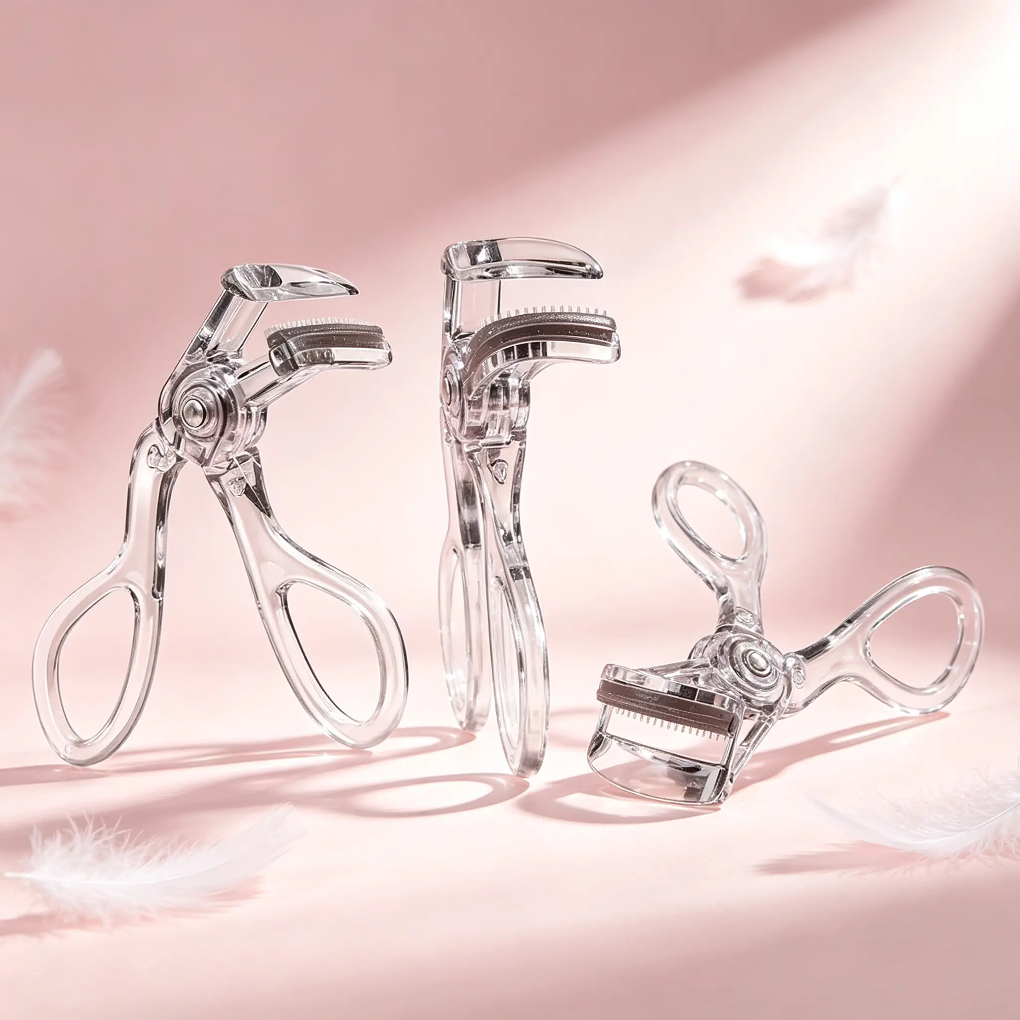 Portable Transparent Eyelash Curler, Compact Travel Size Curler for Hooded Eyes & Hooded Almond Eyes, Works Perfectly on Round Eyes, Straight Stubborn Lashes, Matches Lash Clusters, Made for Asians, Unisex for Men, Safe Structure Avoids Ripping Lashes