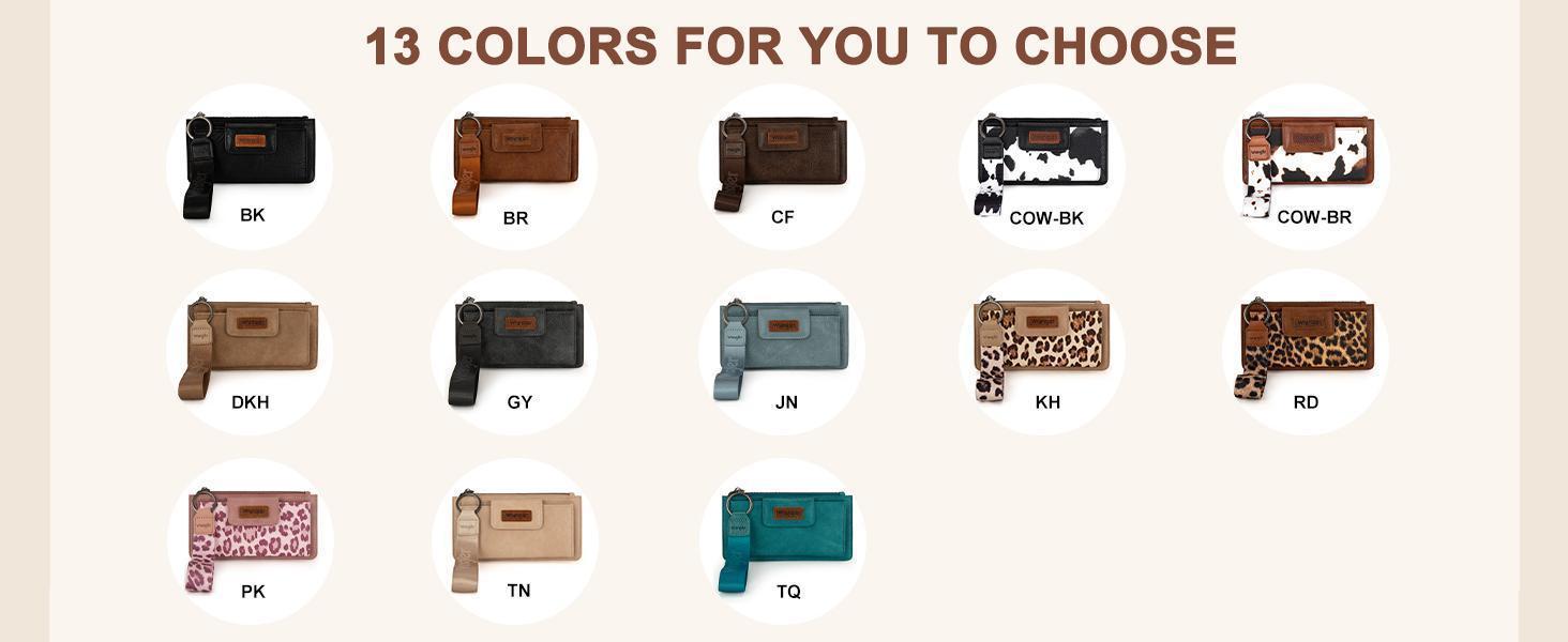 Wrangler Boho Aztec Clutch Wristlet Wallet with Double Layer Credit Card Holder with zipper