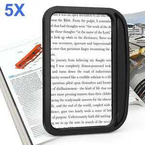 Portable 5X Magnifying Glass - Handheld Full Page Magnifier for Seniors Book Lovers,Anti-Slip Handle,for Books Phone Screens Prescriptions