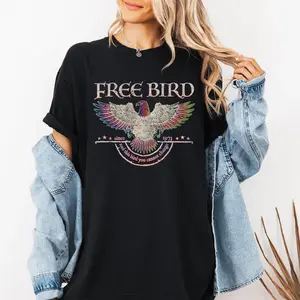 Free Bird Shirt,  Band TShirt, Old School Band T-shirt, Retro Music Shirt, Rock Band Tee, Women's Crew Neck, Crewneck