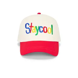 Stay Cool Nostalgia Trucker Cap in Cream & Red