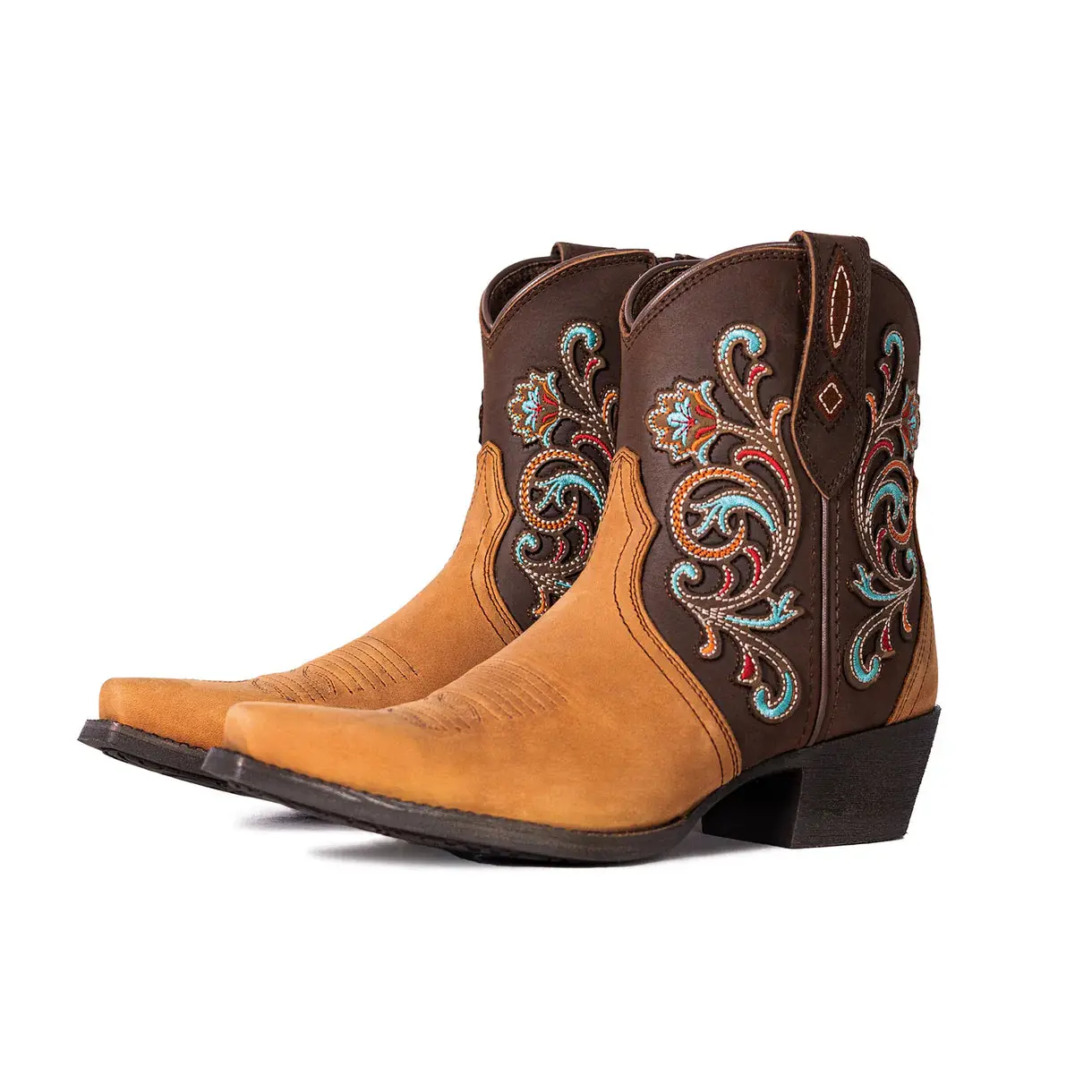 Montana West Women's Western Embroidered Cowgirl Boots - Full Grain Leather, Snip Toe