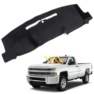 Mesh Dash Cover for 2014-2018 Chevy Chevrolet Silverado/GMC Sierra 1500, 2015-2019 Silverado/GMC Sierra 2500HD 3500HD Custom Fit Non-Slip Sunshade Dashboard Protector Car Interior Accessories