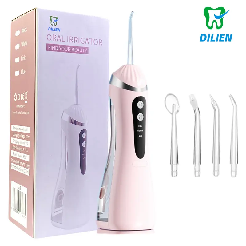 Cordless Select Oral Irrigator Water Flosser w/ 360ML Water Tank 3 Cleaning Modes 4 Replaceable Jet Tips- USB Rechargeable Oral Irrigator for Deep Cleaning & Complete Dental Care ​Waterproof Whitening Teeth Brush Kit At Home And Travel