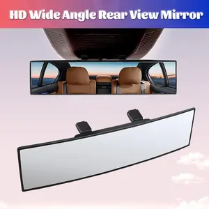 11.81 Inch Panoramic Convex Rearview Mirror, Clip-on Interior Wide Angle Mirror, Effectively Reduce Blind Spot, Clear HD Visibility, Safety Mirror for Cars, SUVs, Trucks