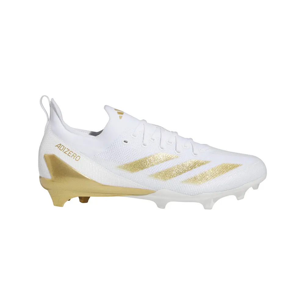 adidas Mens Adizero Electric+ American Football Sneakers Shoes - Gold, White