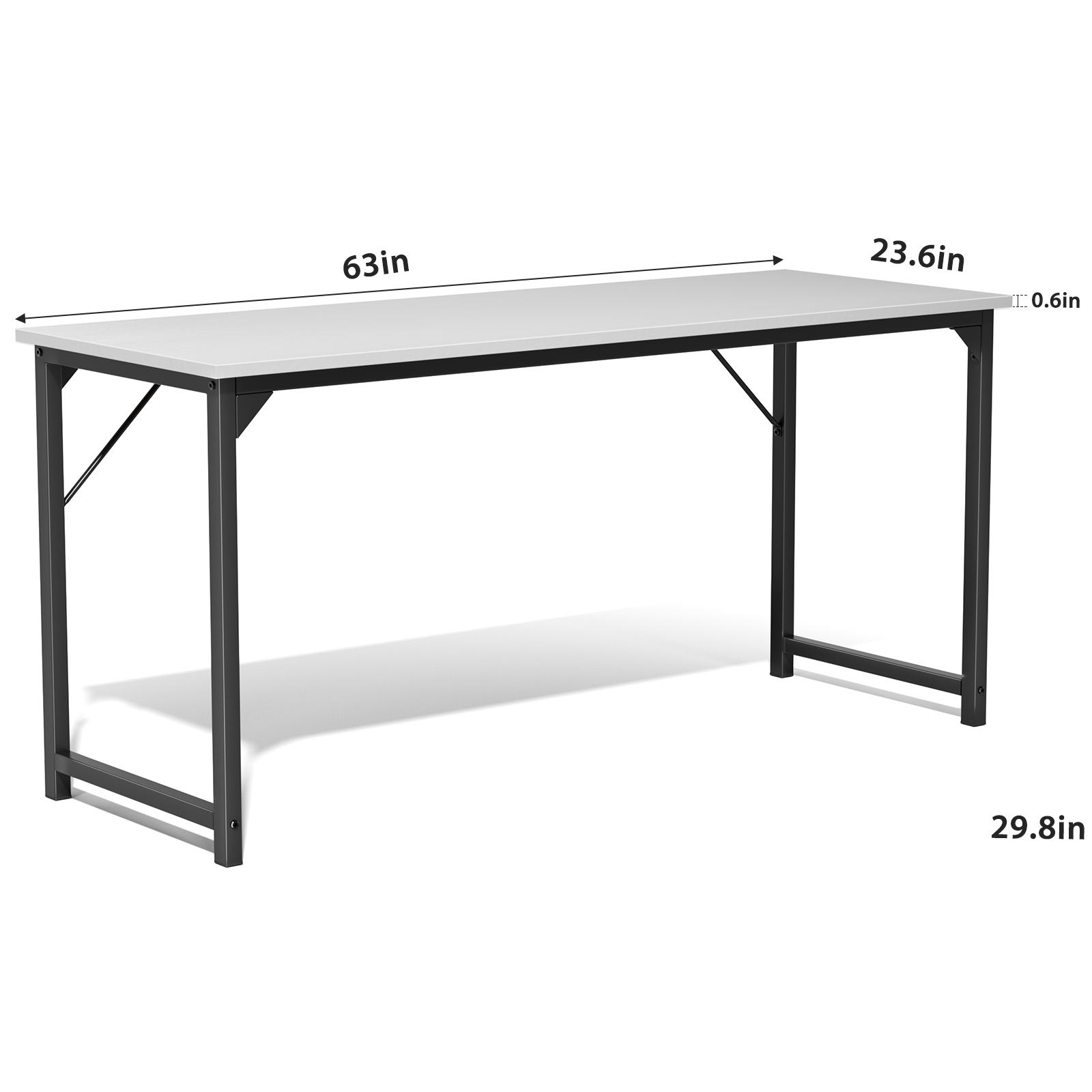 All-in-One Computer Desk for Home Office & Study, 31-63 Inch Modern Writing Desk, Sturdy Wood Office Table for Work or Gaming, Black/White/Brown #HomeOffice #WorkspaceSolutions