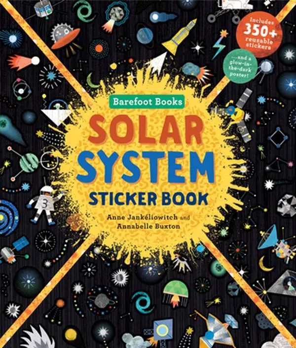 Barefoot Books English Solar System Sticker Book - Anne Jankéliowitch, Paperback, 11.73"h x 10.16"l x 0.32"w, 24 info pages, 350+ reusable stickers, interactive screen-free activity, fun gift for space-learning kids