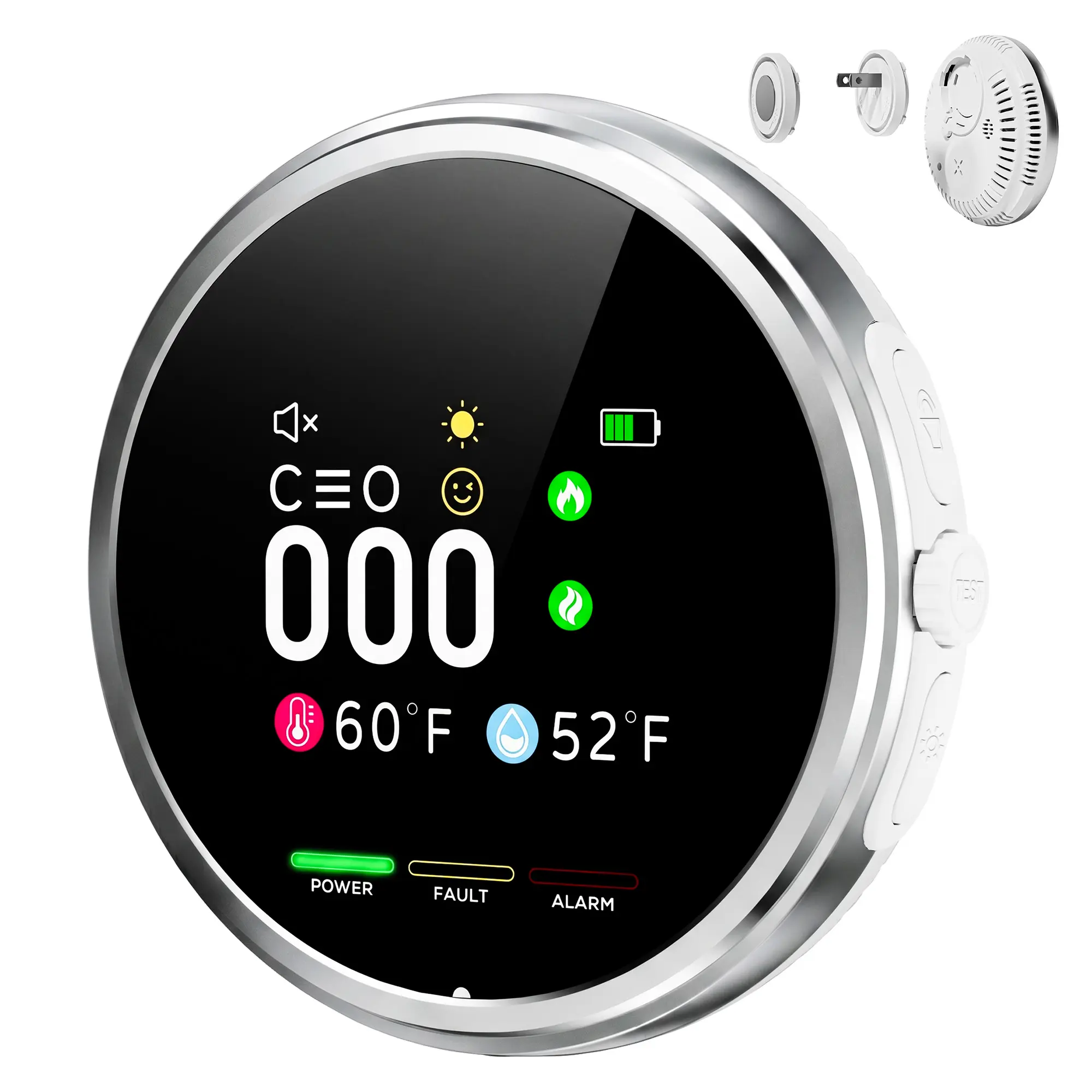 MUTAK 6-in-1 Smart Home Portable Detector with Natural Gas & Temp, Humidity Monitor, HD Display, Plug-and-Play, Battery Backup, for Home, Kitchen, RV & Dorm,back to school,back to school haul